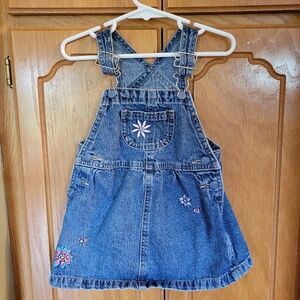 Genuine Kids From OshKosh Girl's Jean Overall Dress, Size: 24 Months